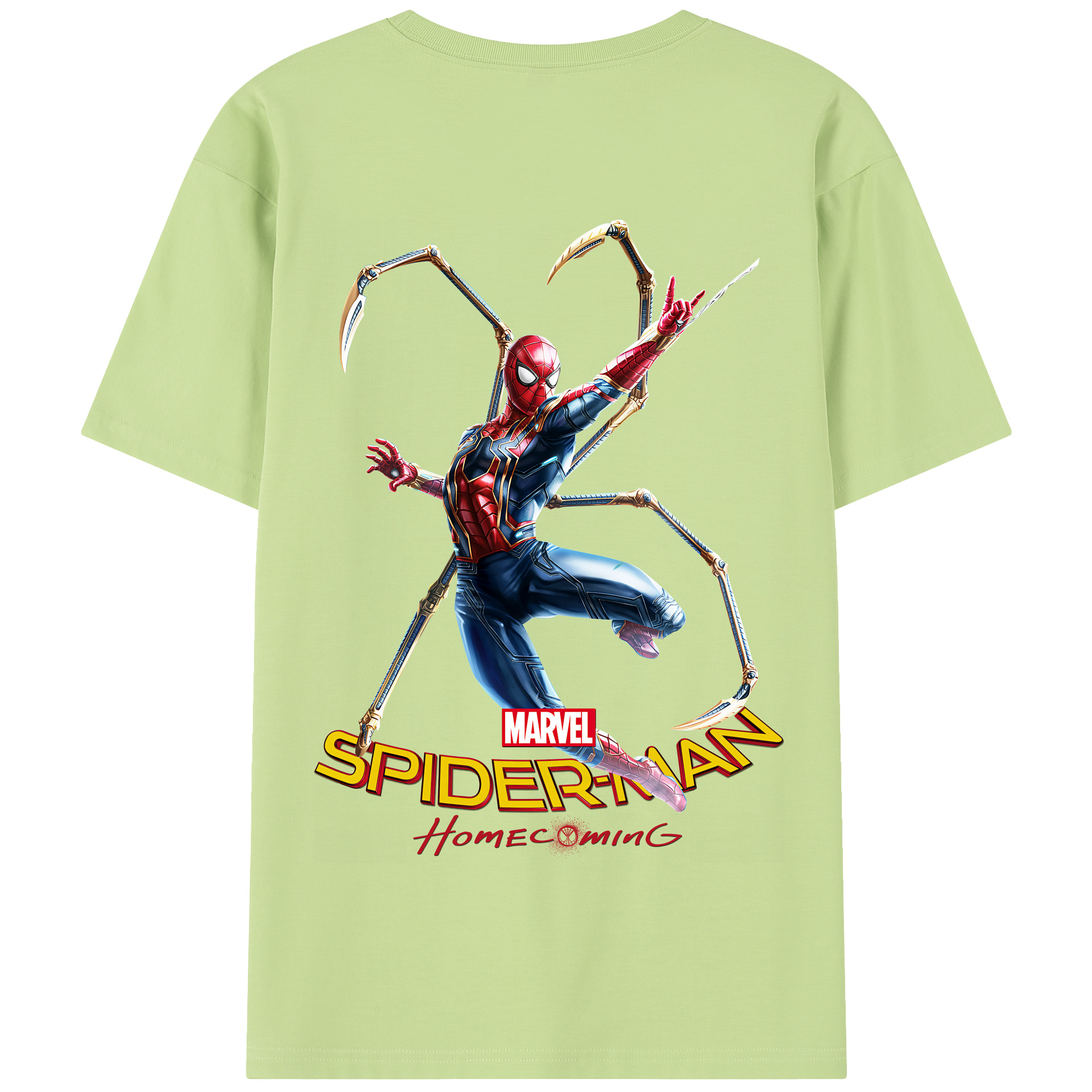 （画像用） Spider Man スパイダーマン 綿100％半袖Tシャツ（背面プリント）